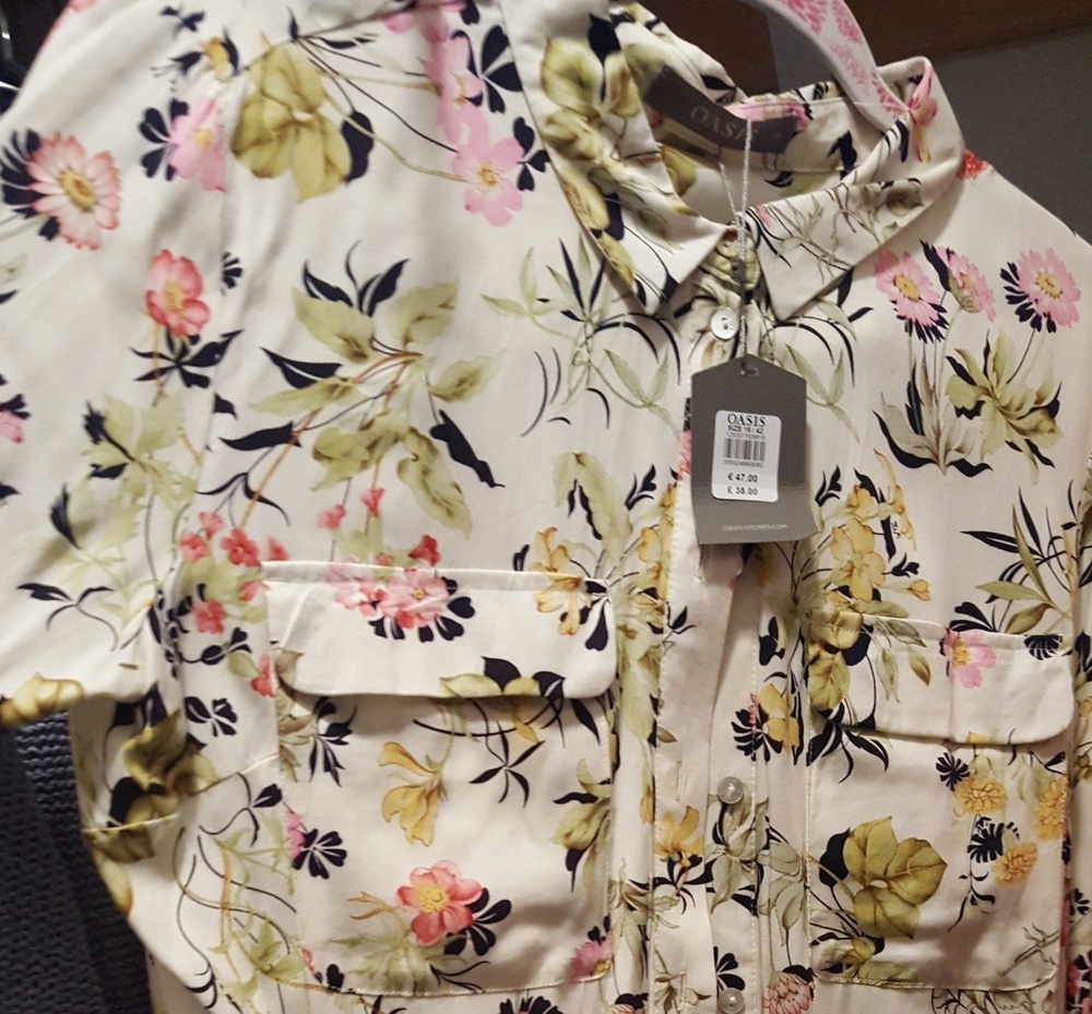 NWT Sz 12 ASOS Oasis Floral blouse pocket